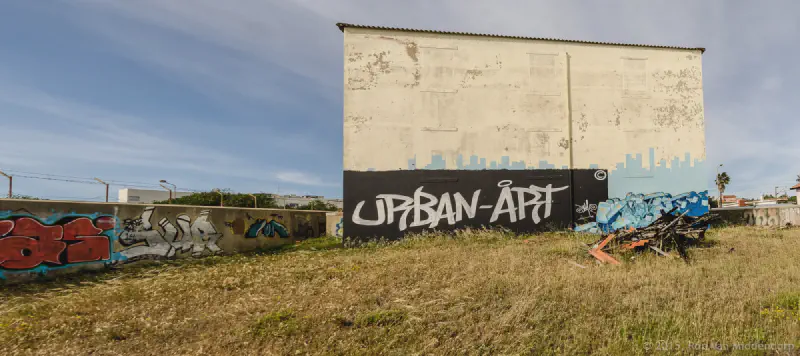 Abandoned building used as canvas